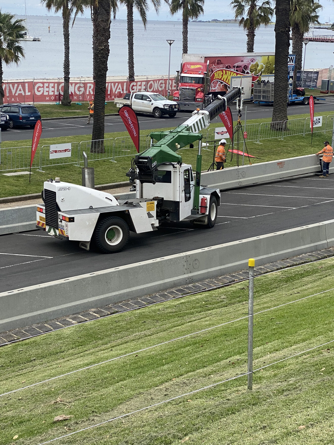 Slew crane working at the Geelong waterfront